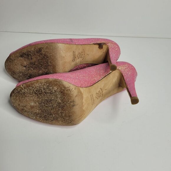 Butter London pink gold open peep toe stiletto party clubbing heels 7 - Picture 8 of 8